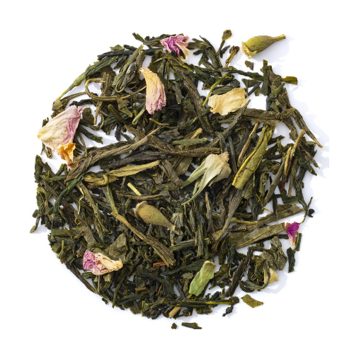 𝗔 𝗟'𝗢𝗠𝗕𝗥𝗘 𝗗𝗘𝗦 𝗖𝗘𝗥𝗜𝗦𝗜𝗘𝗥𝗦 𝗘𝗡 𝗙𝗟𝗘𝗨𝗥𝗦 - Thé vert parfumé BIO - Fruité et floral